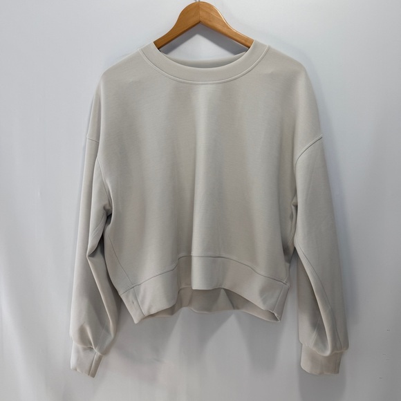 lululemon athletica Tops - Lululemon Perfectly Oversized Cropped Crew Cream colour *Softstreme size 8